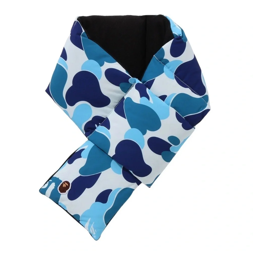 NWT Bape A Bathing Ape ABC Camo Pocket Fleece Scarf Blue